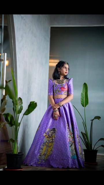 Trending Kalam Kari Kids Blue Lahenga Wholesale suppliers for indian clothing